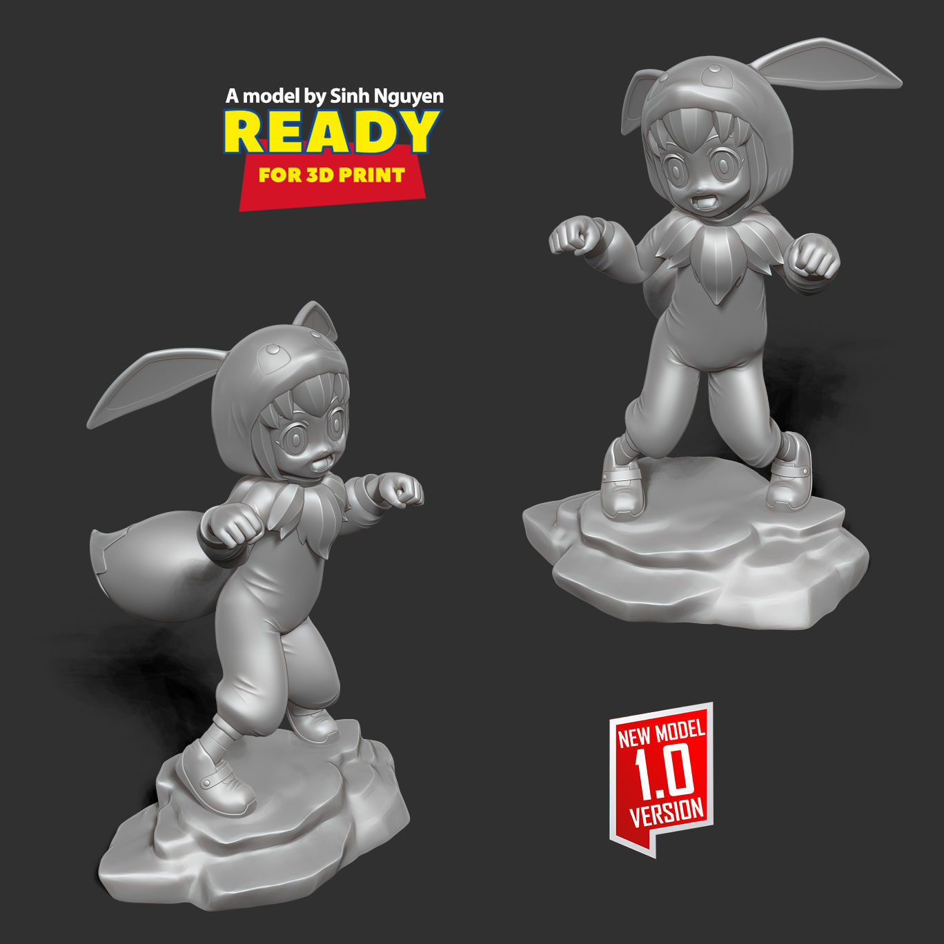 Eevee girl 3D print model_6