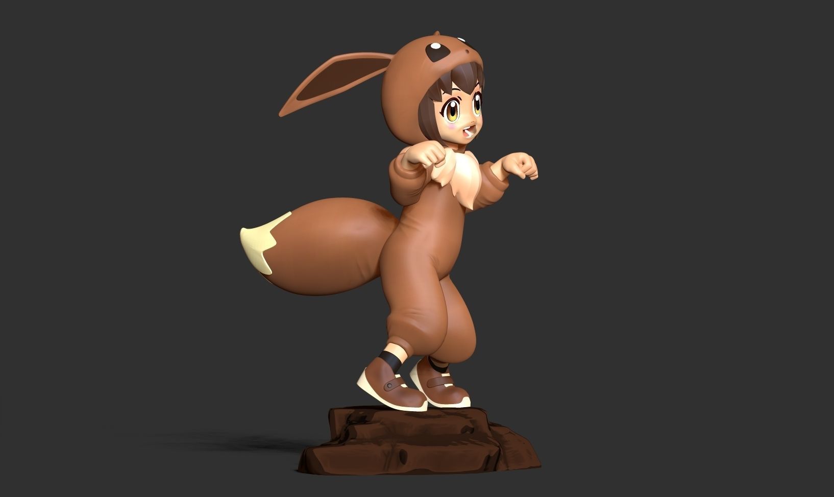 Eevee girl 3D print model_15