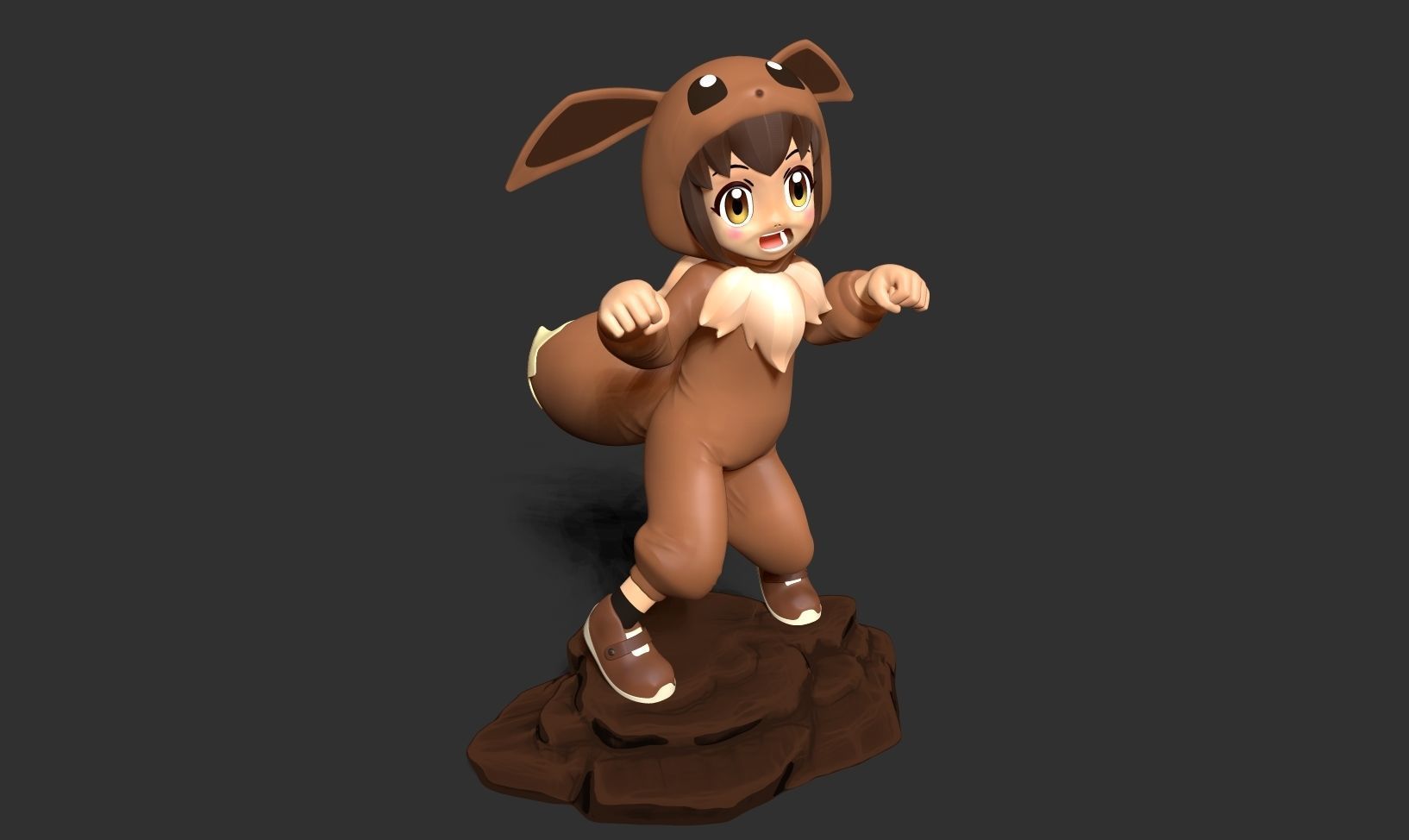 Eevee girl 3D print model_17