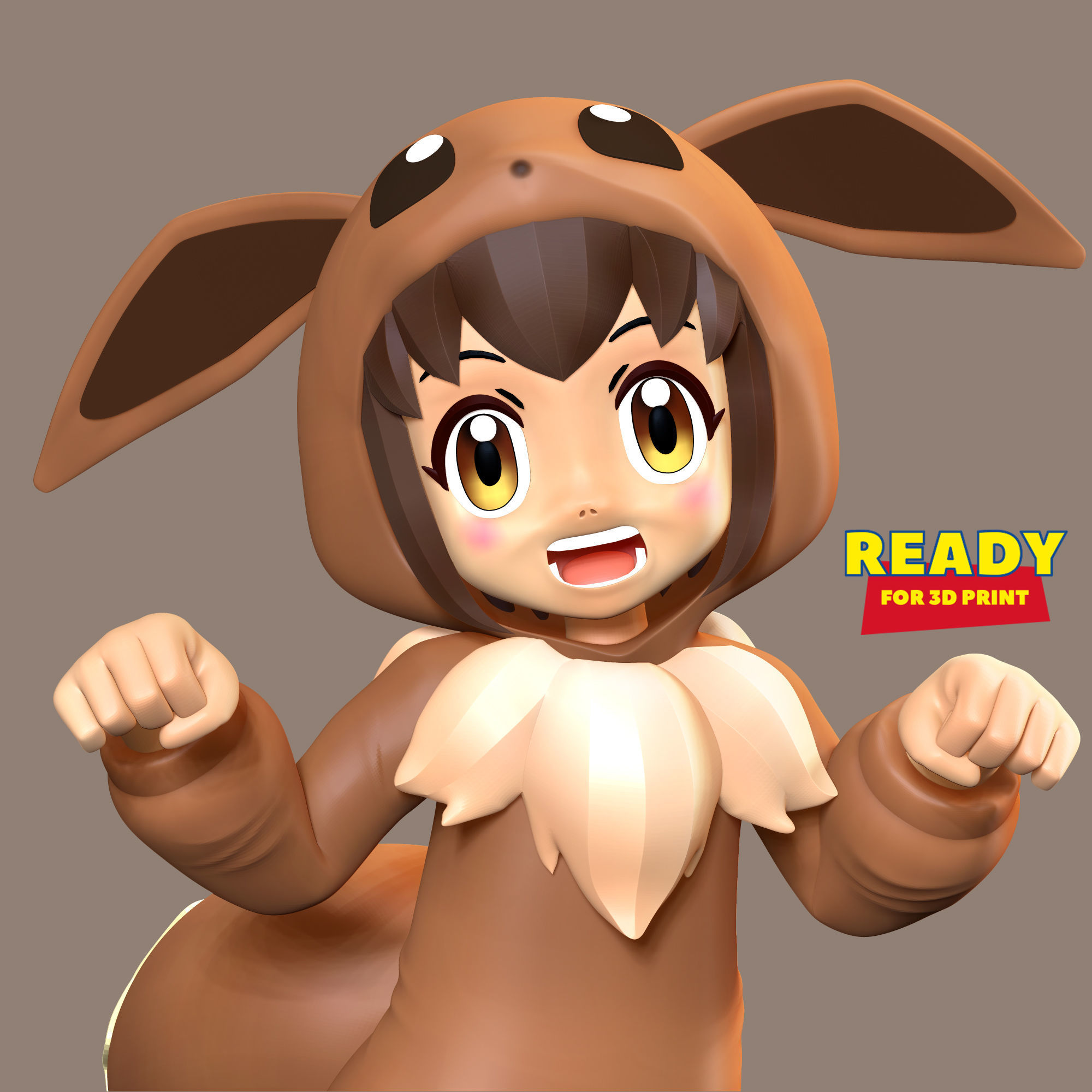 Eevee girl 3D print model_5