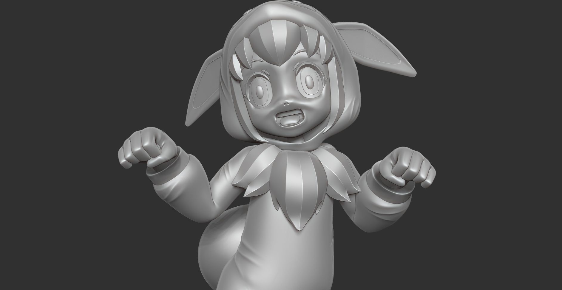 Eevee girl 3D print model_10