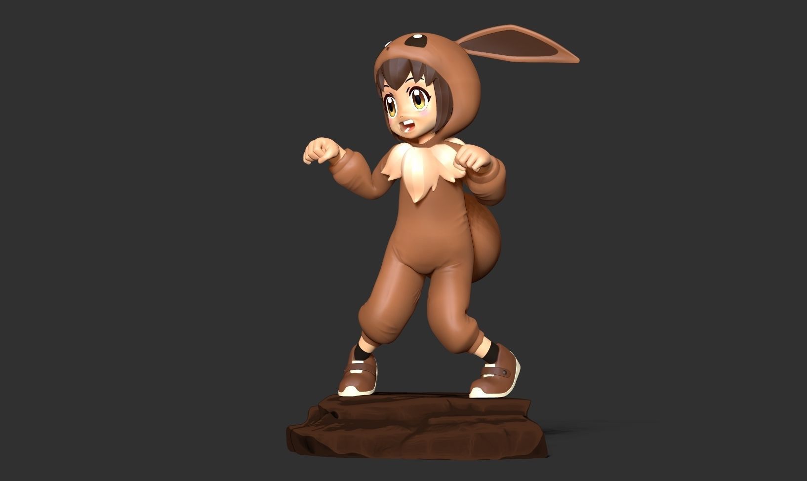 Eevee girl 3D print model_13