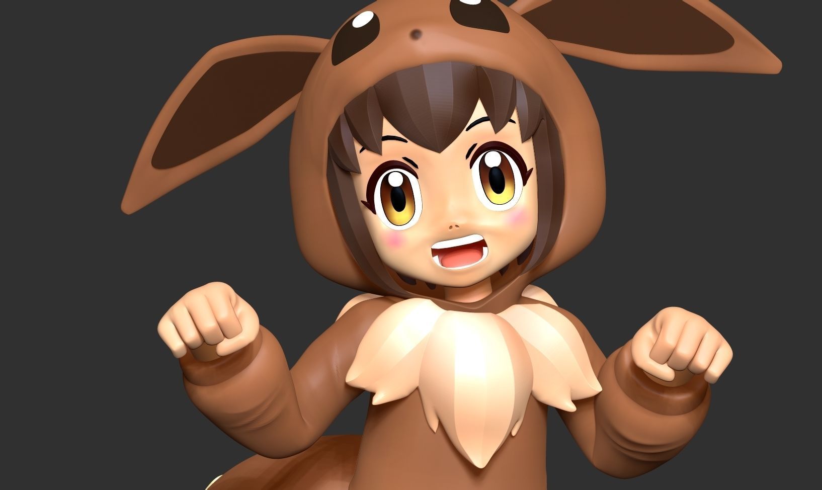 Eevee girl 3D print model_8