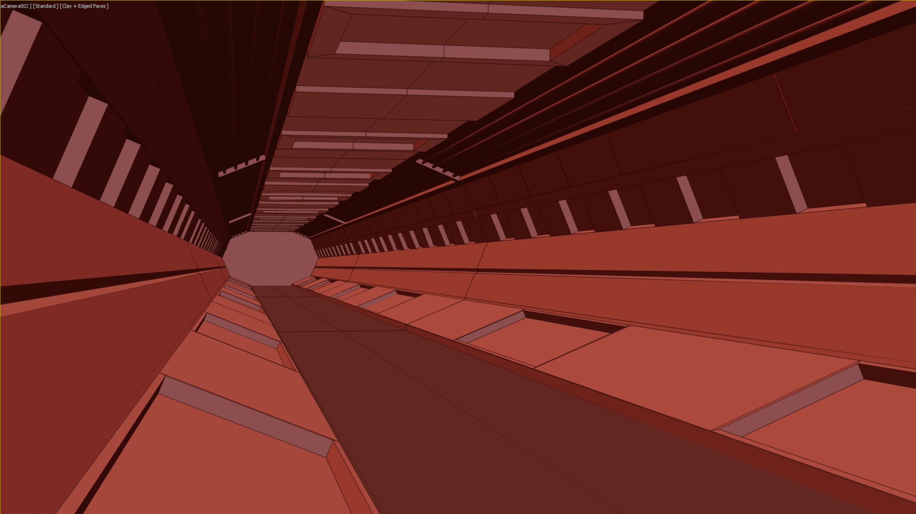 lowpoly sci fi corridor 04 Low-poly 3D model_5