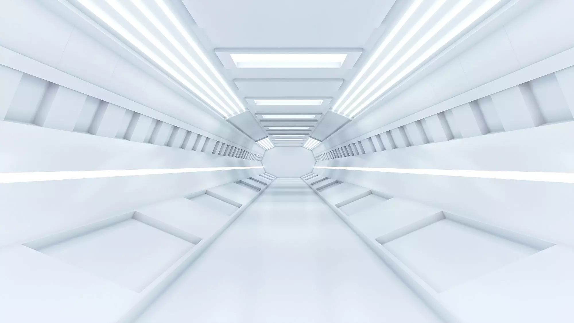 lowpoly sci fi corridor 04 Low-poly 3D model_0