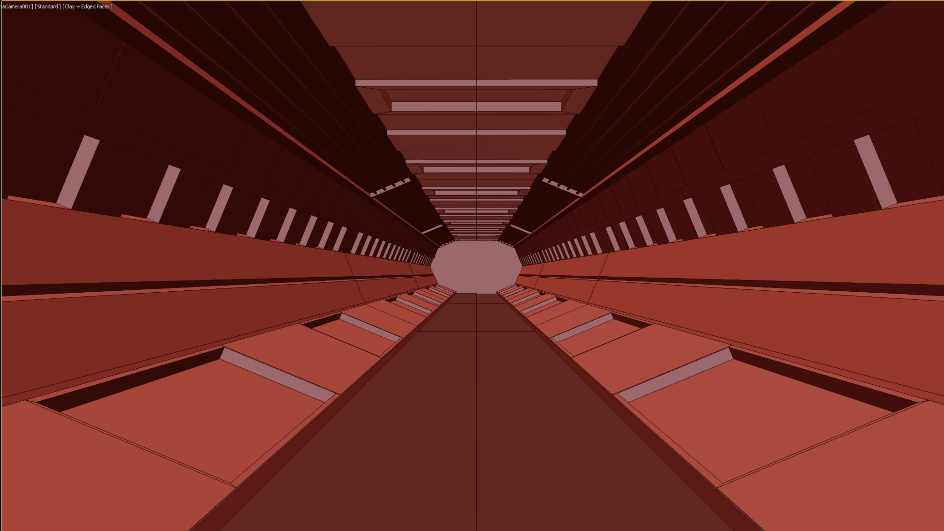 lowpoly sci fi corridor 04 Low-poly 3D model_4