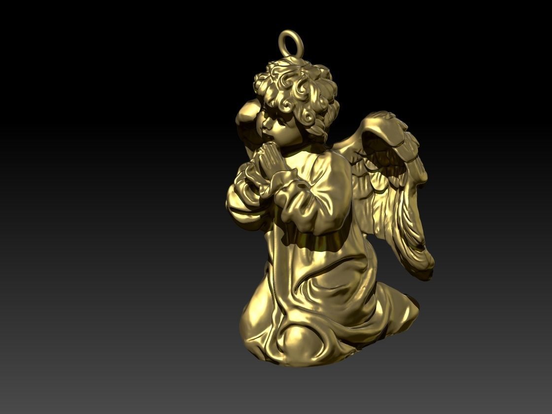 Angel pendant 3D print model_8