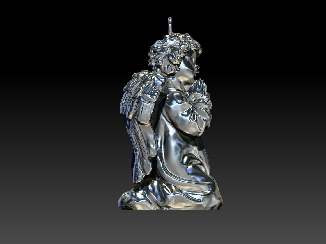 Angel pendant 3D print model_11