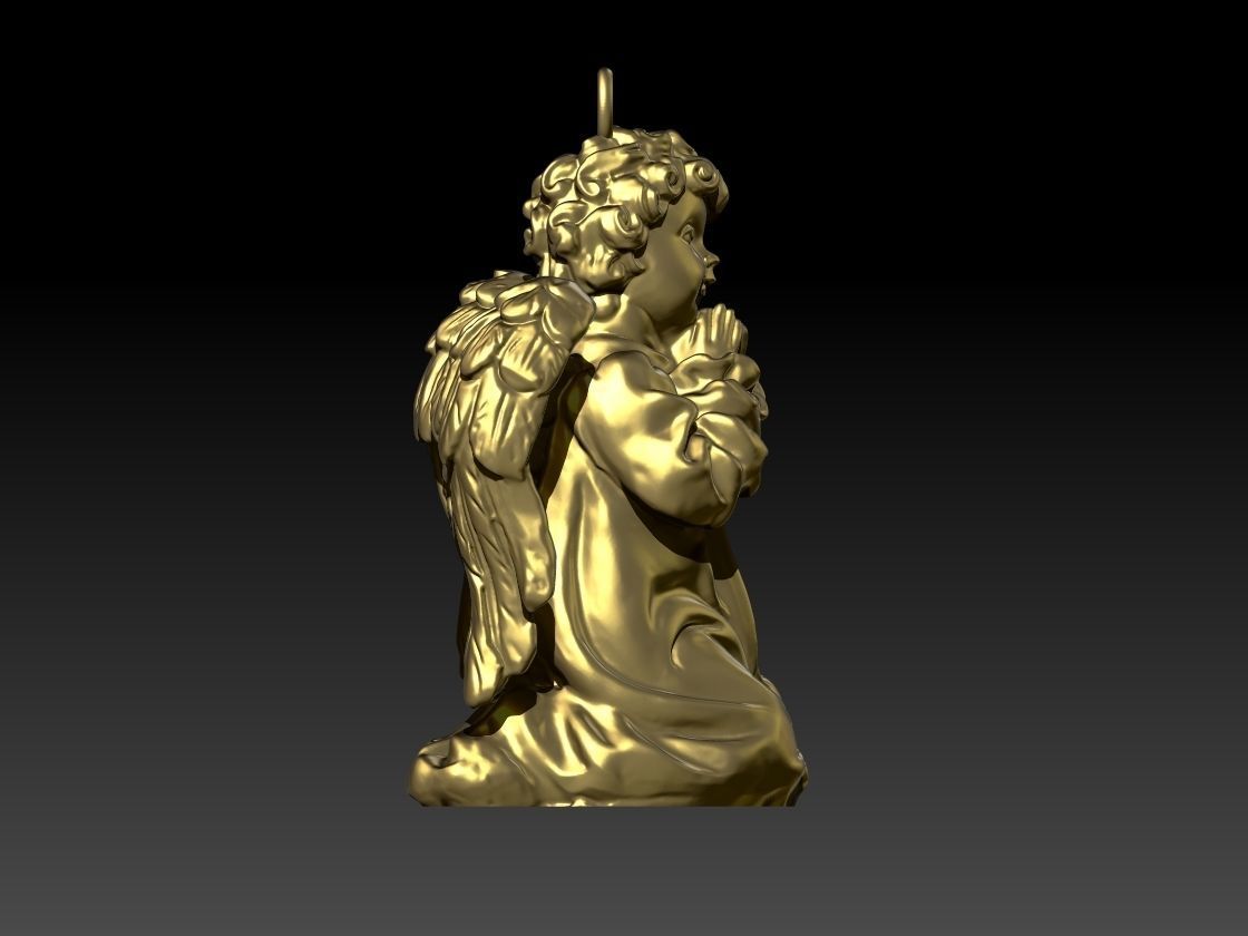 Angel pendant 3D print model_6