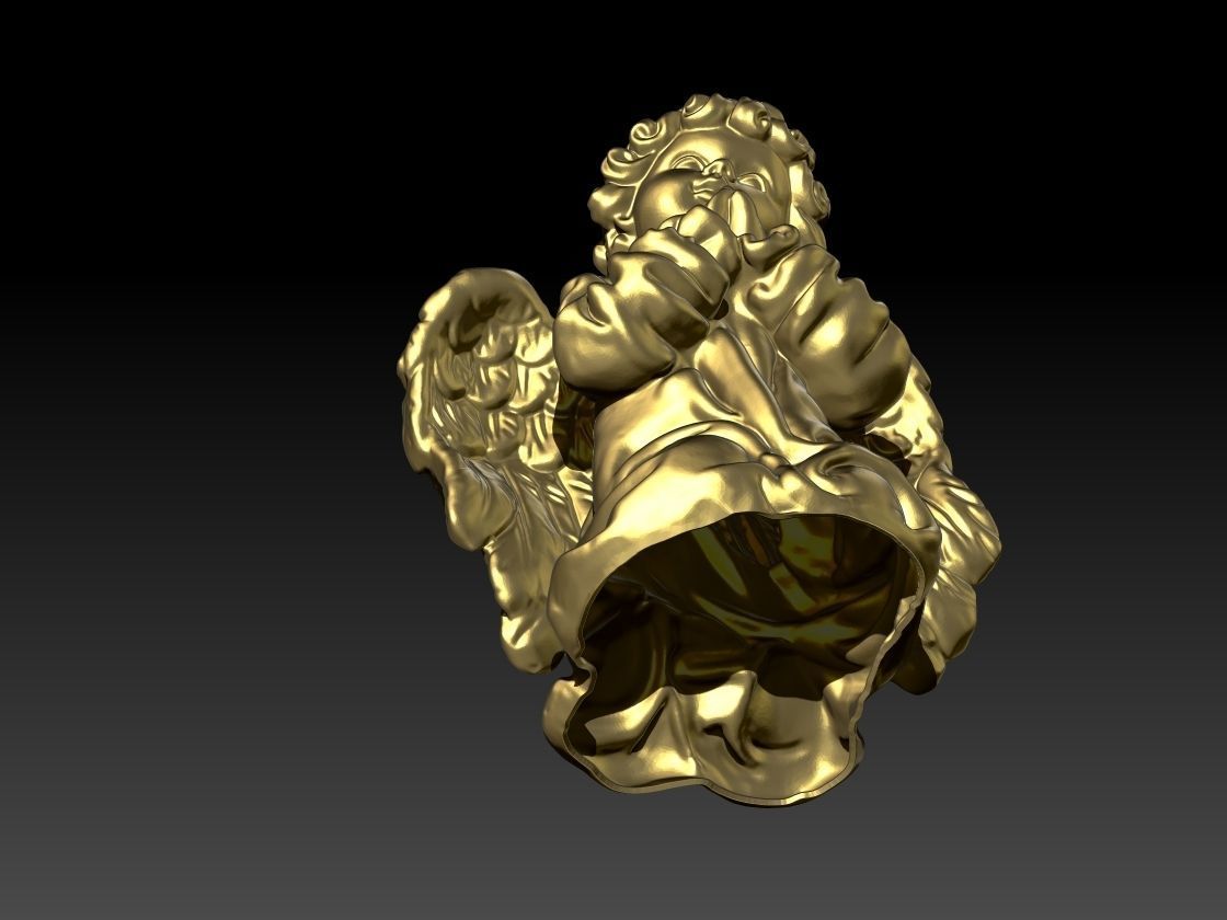 Angel pendant 3D print model_5