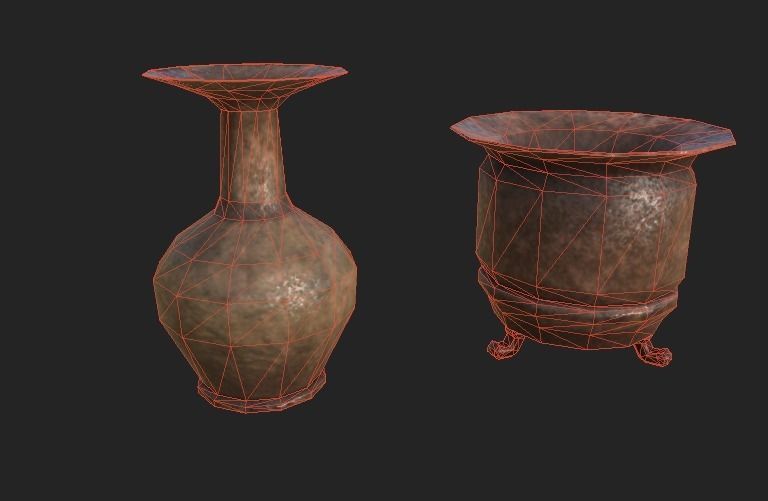 Old Furniture Table  Low-poly 3D model_4