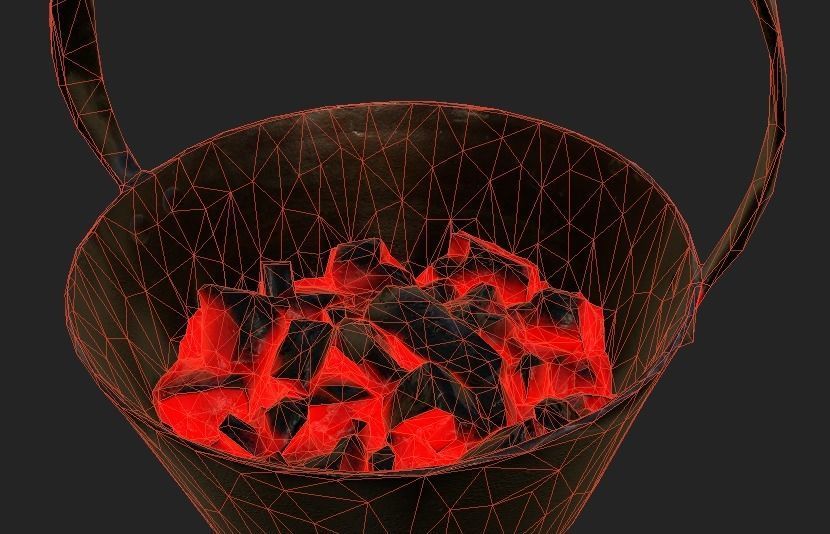 Old Furniture Table  Low-poly 3D model_5