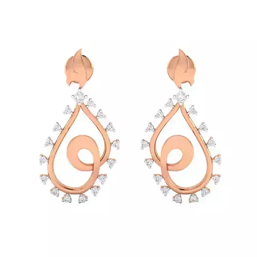 Women Long Drop Earrings STL JCD OBJ FBX Renders Details