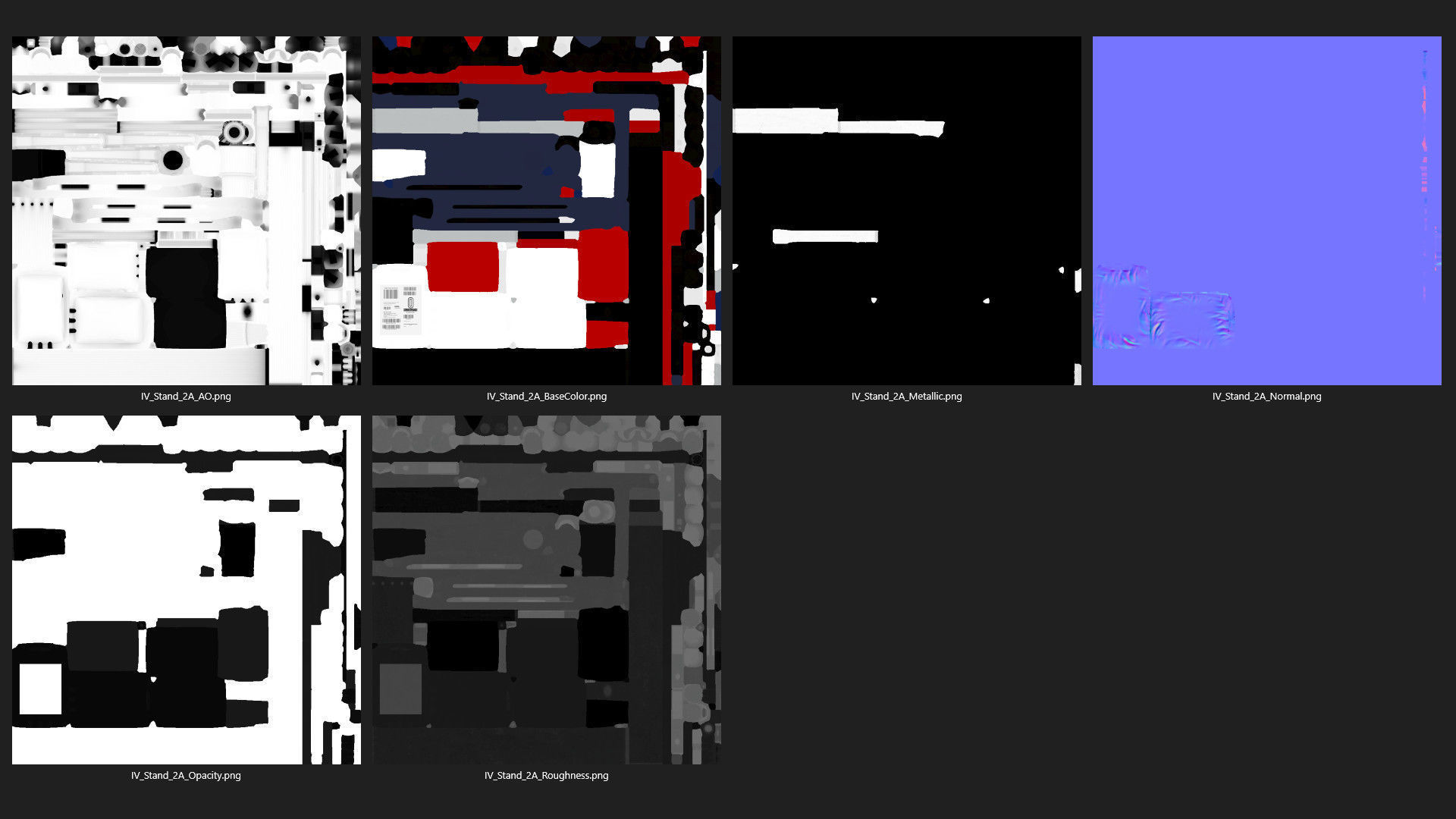 IV Stand 2A Low-poly 3D model_11