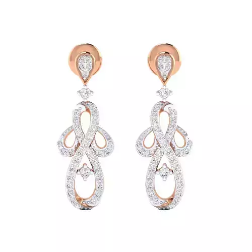Women Long Drop Earrings STL JCD OBJ FBX Renders Details