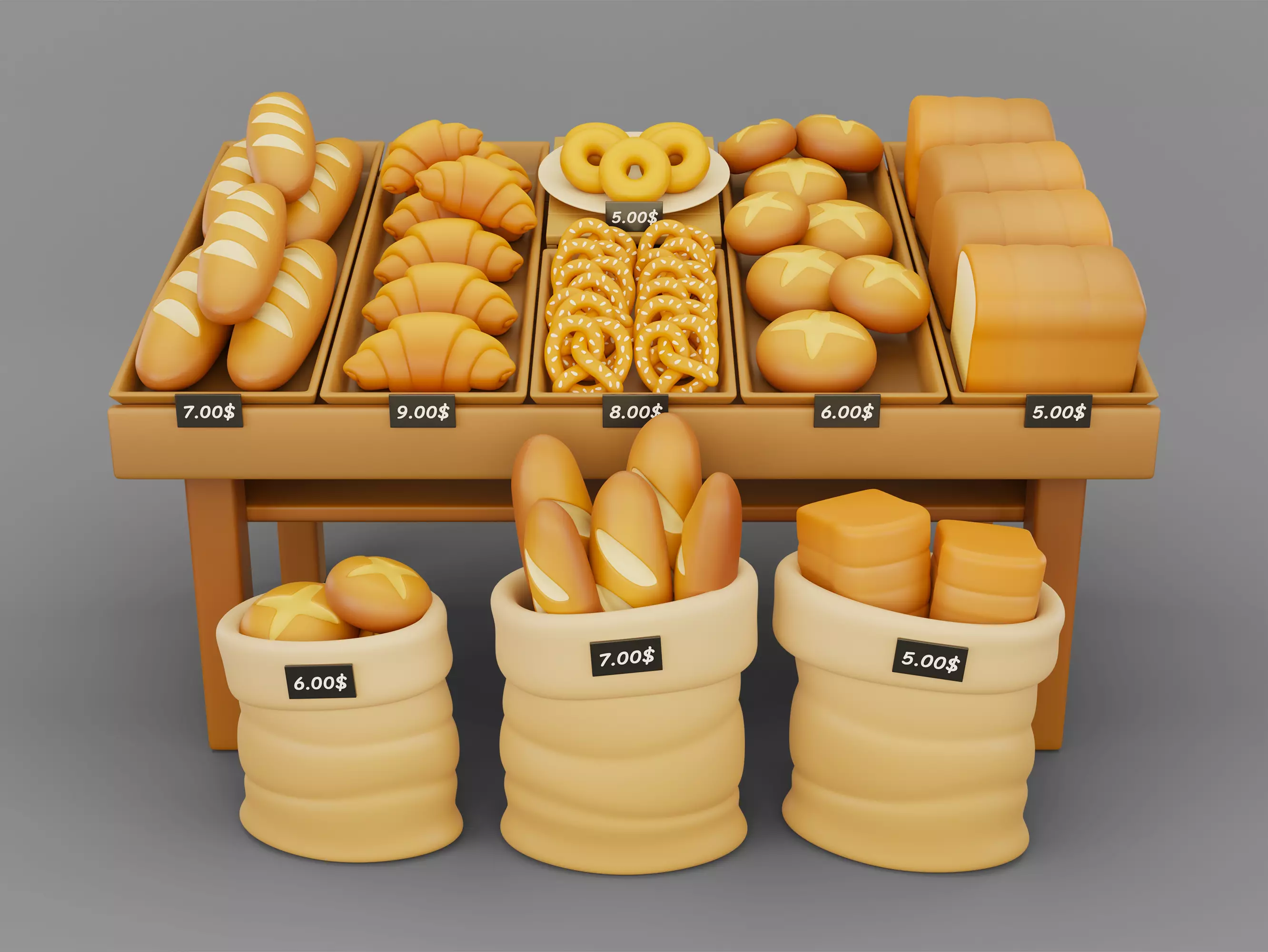 Bakery on the Shelves 3D model | CGTrader