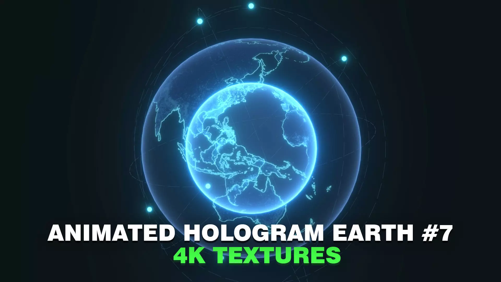Animated Hologram Planet Earth No 7 Sci-Fi 3D Model 4k Textures Low-poly 3D model_0