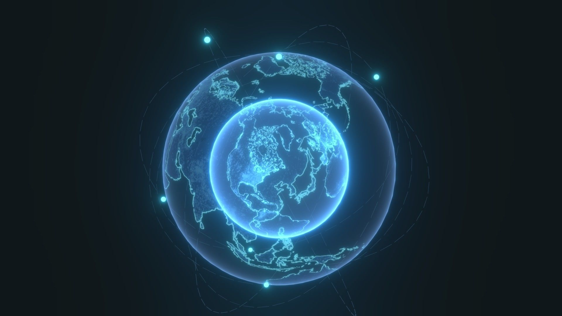 Animated Hologram Planet Earth No 7 Sci-Fi 3D Model 4k Textures Low-poly 3D model_9