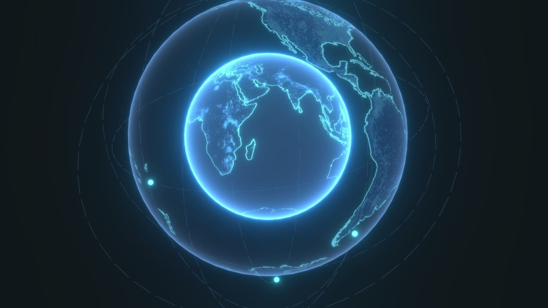 Animated Hologram Planet Earth No 7 Sci-Fi 3D Model 4k Textures Low-poly 3D model_4