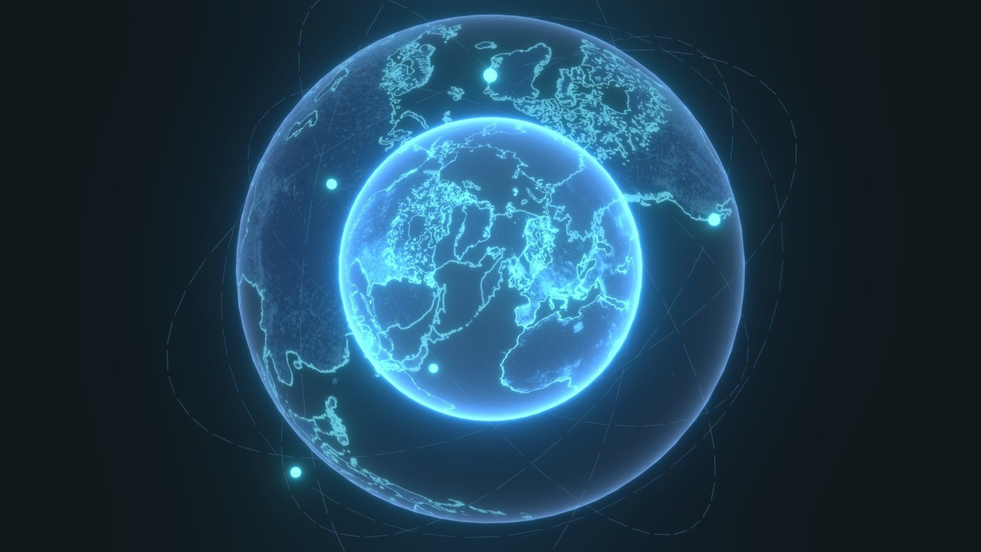 Animated Hologram Planet Earth No 7 Sci-Fi 3D Model 4k Textures Low-poly 3D model_3