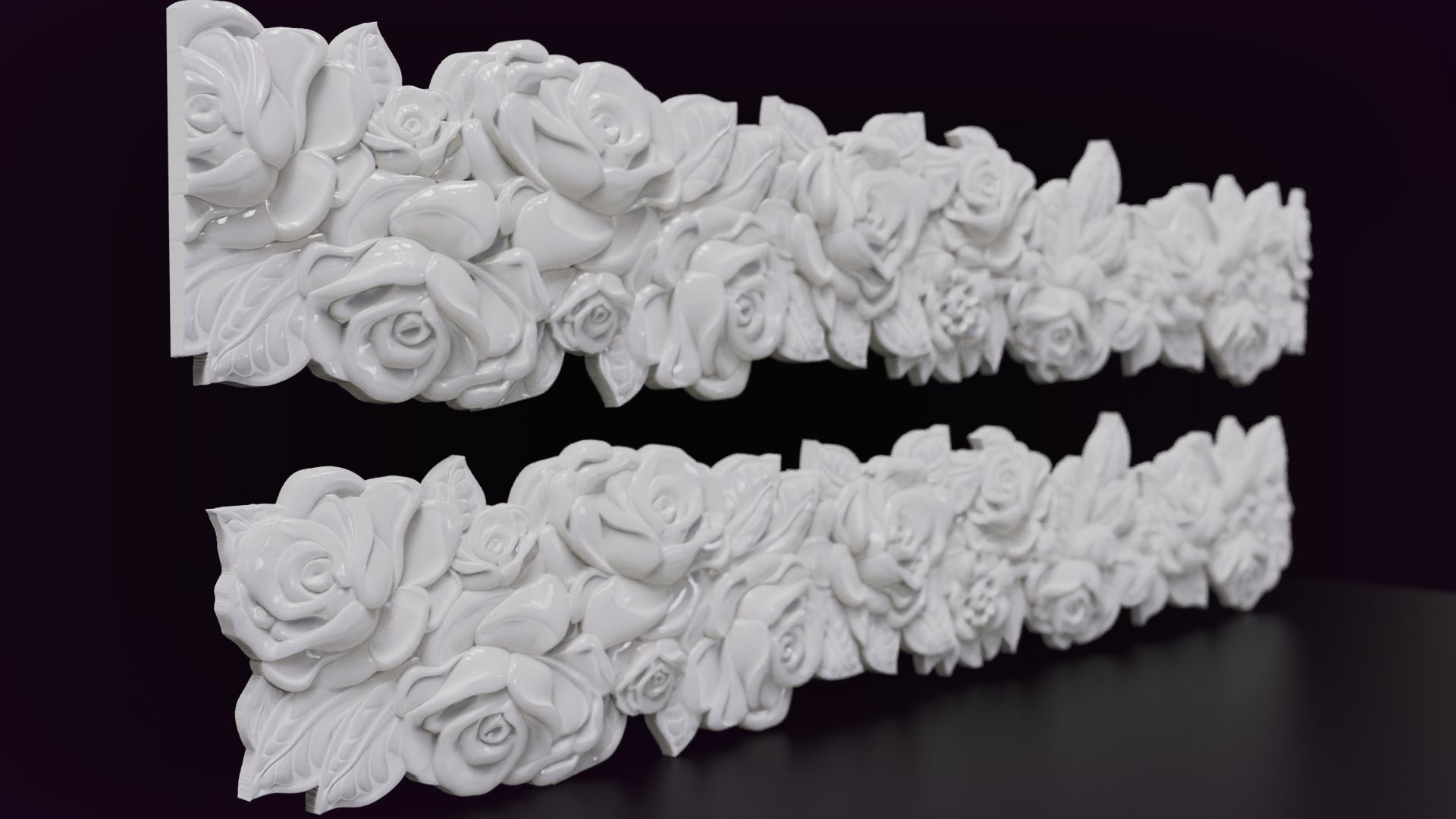 Roses Decorative Seamless Molding 3D print model_2