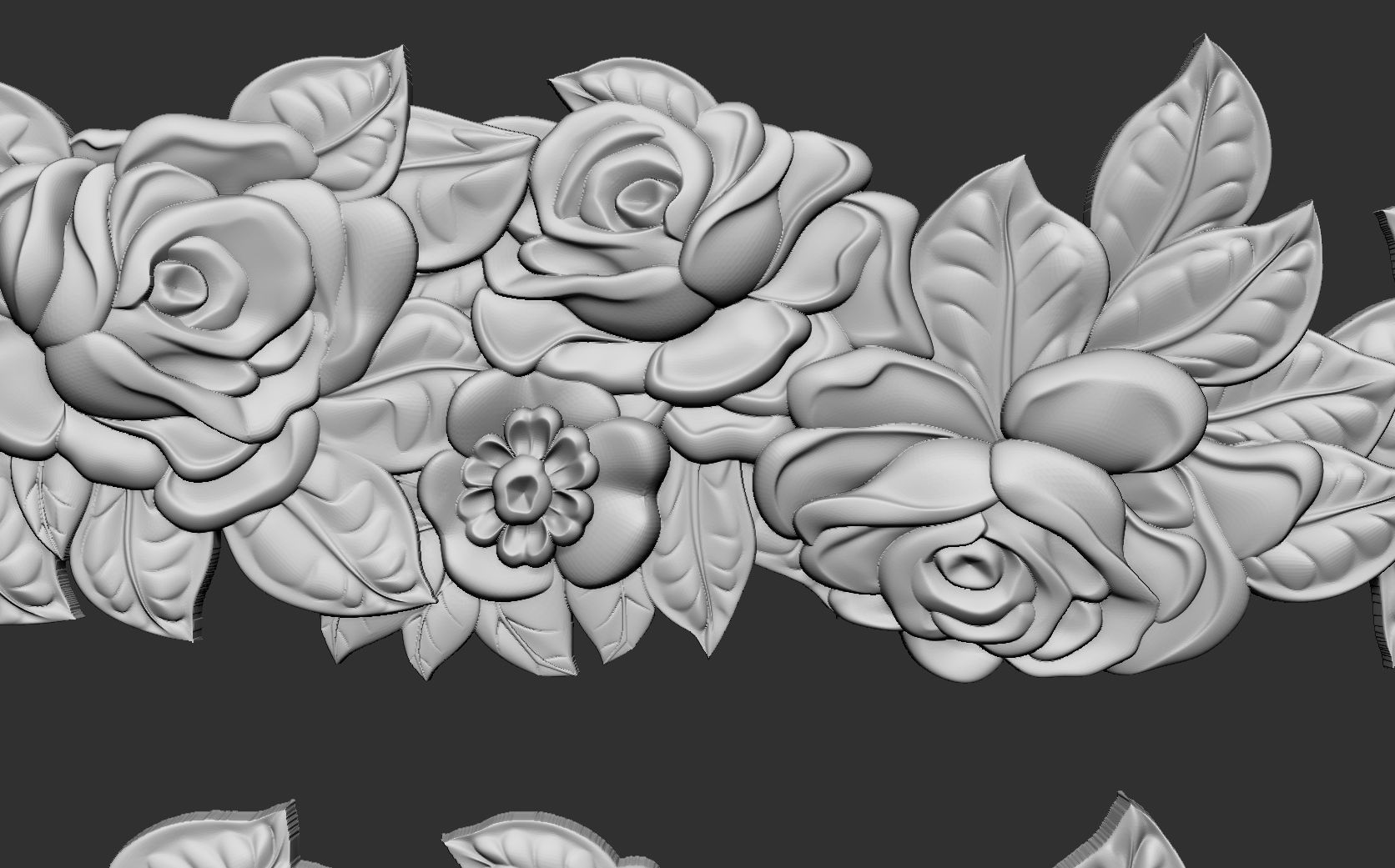 Roses Decorative Seamless Molding 3D print model_8