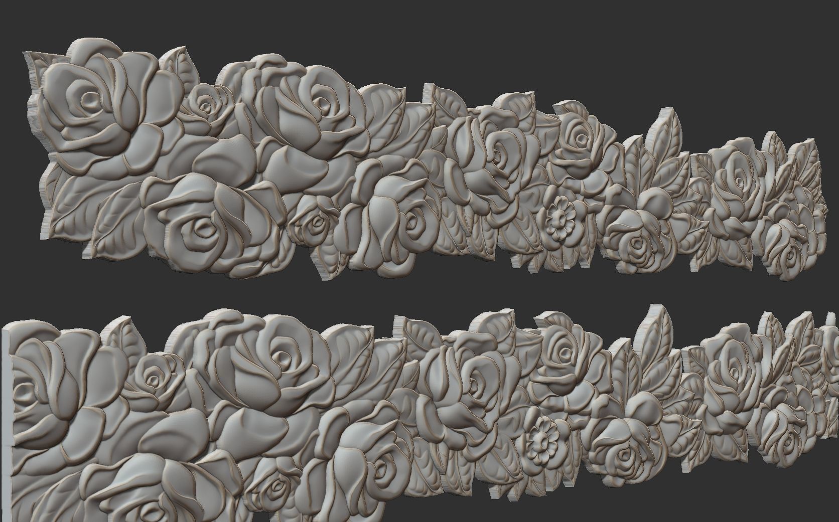 Roses Decorative Seamless Molding 3D print model_7
