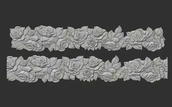 Roses Decorative Seamless Molding 3D print model