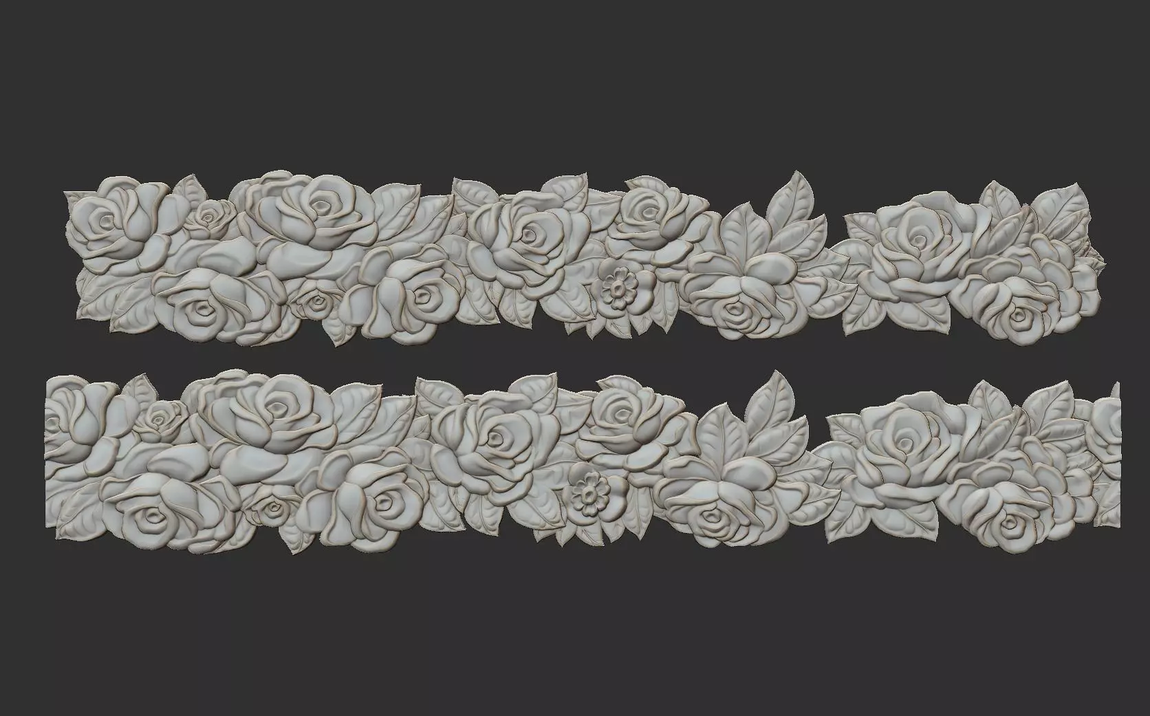 Roses Decorative Seamless Molding 3D print model_0