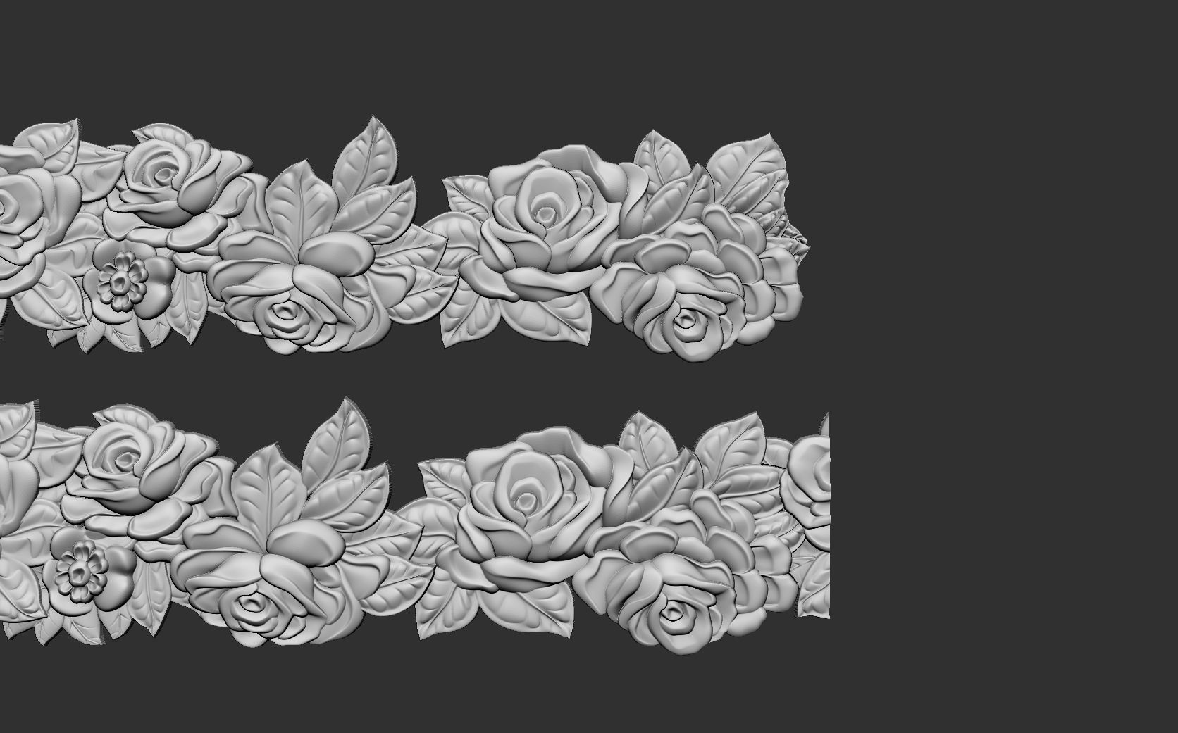 Roses Decorative Seamless Molding 3D print model_10