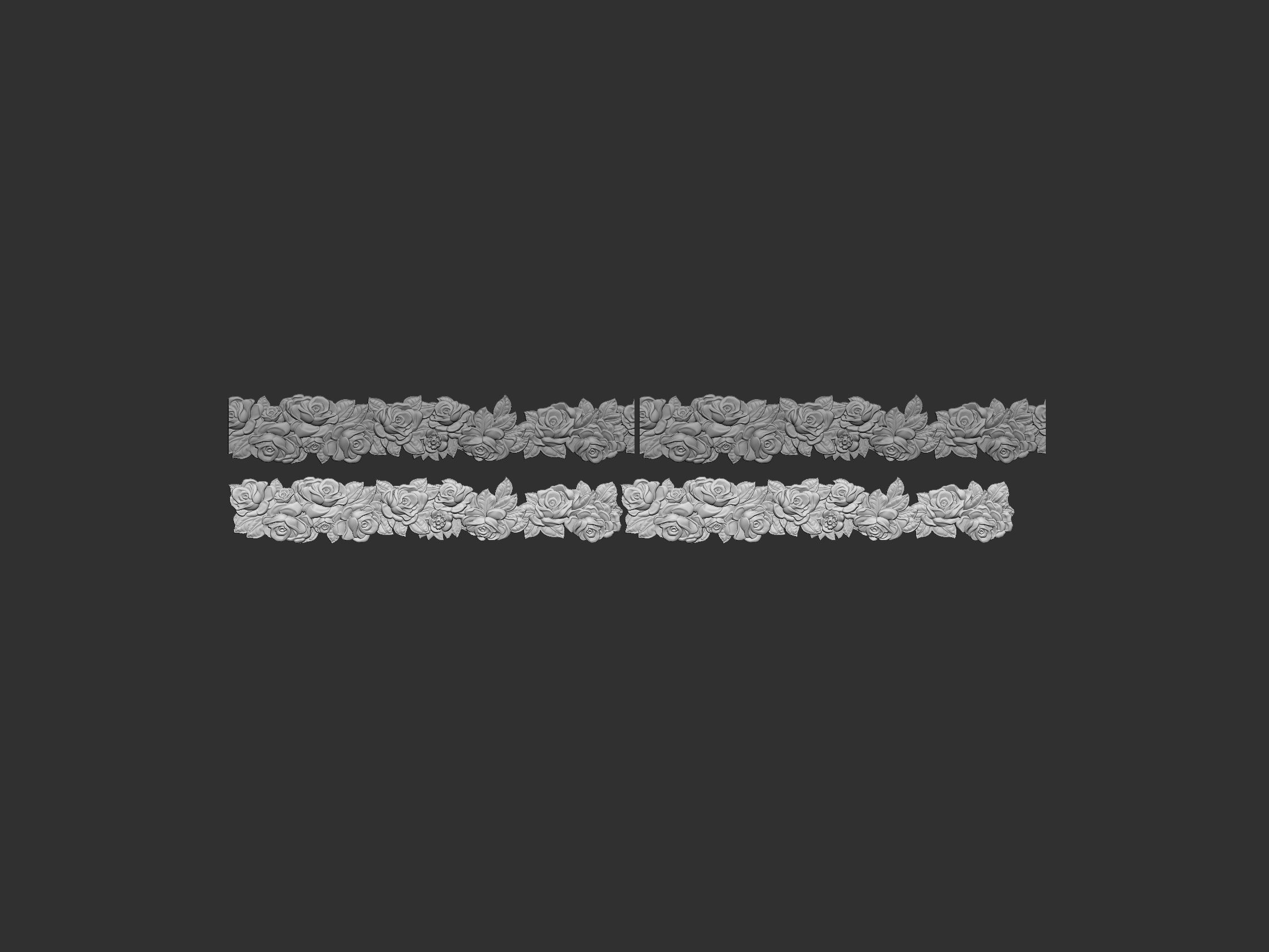 Roses Decorative Seamless Molding 3D print model_4