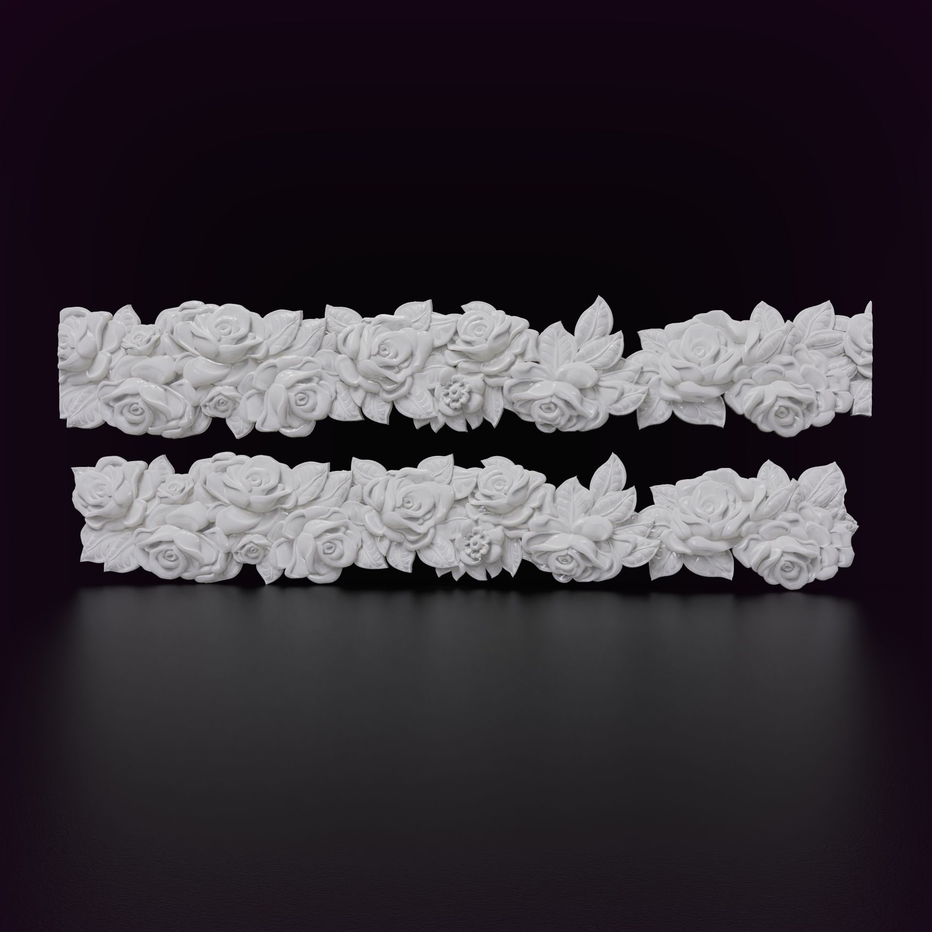 Roses Decorative Seamless Molding 3D print model_1