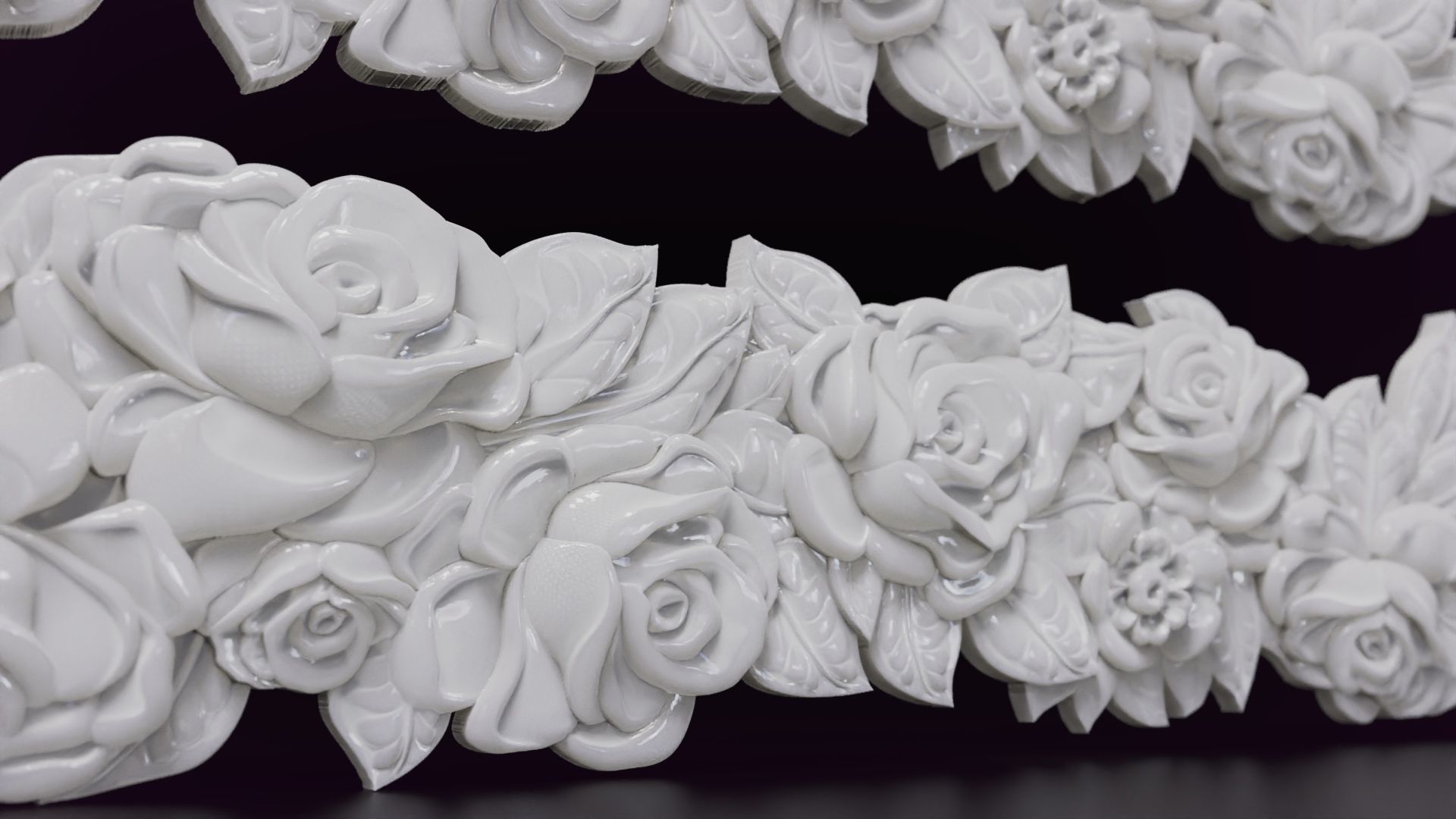 Roses Decorative Seamless Molding 3D print model_3