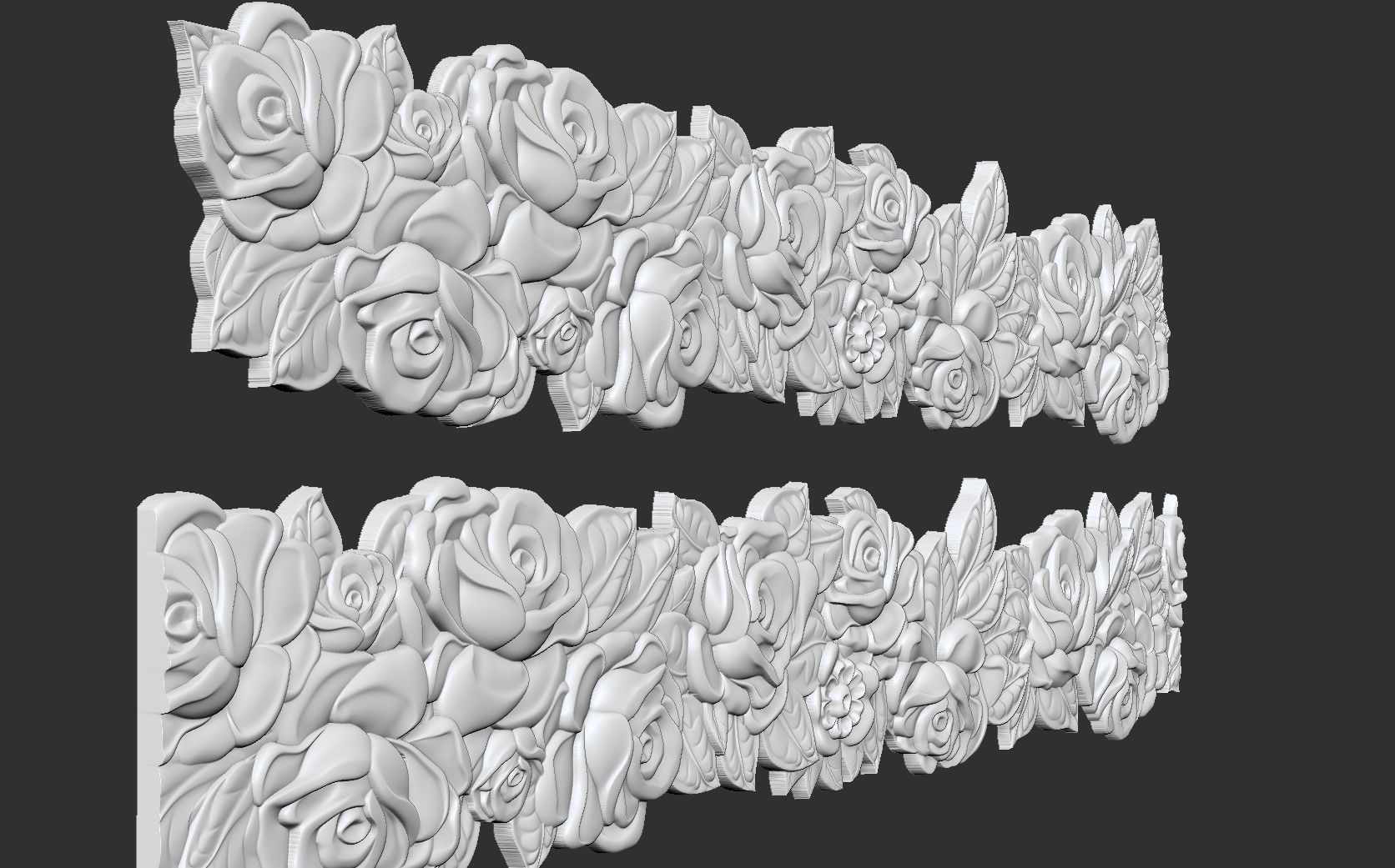 Roses Decorative Seamless Molding 3D print model_11