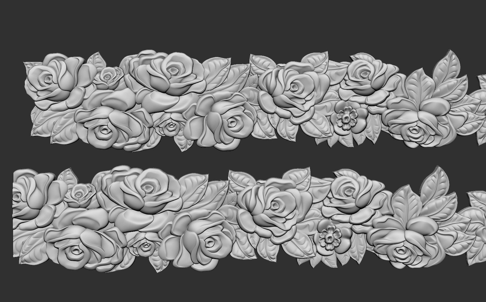 Roses Decorative Seamless Molding 3D print model_9