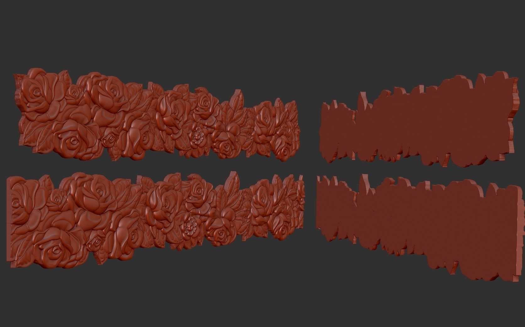 Roses Decorative Seamless Molding 3D print model_13