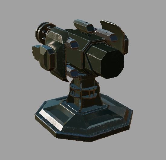 Tower defense Turret for Tower Defense style games 3D model_3