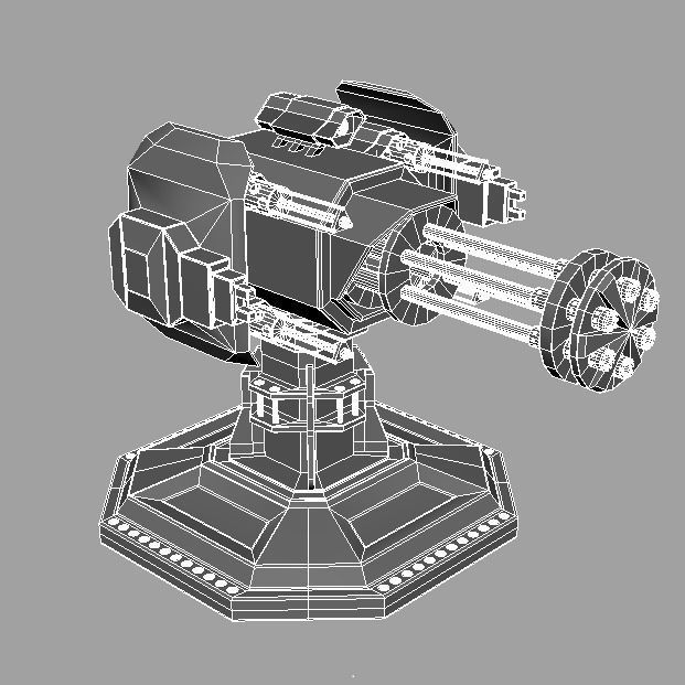 Tower defense Turret for Tower Defense style games 3D model_6