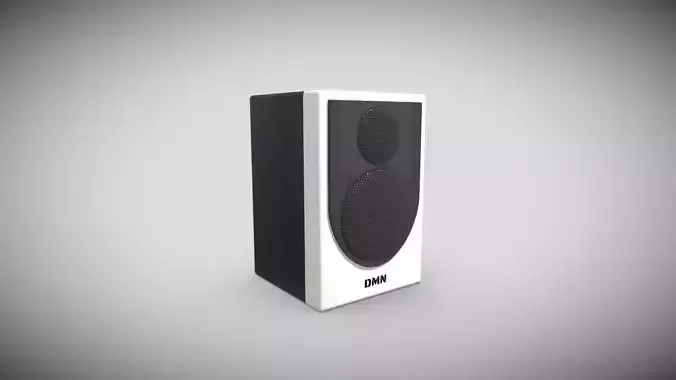 Studio Speaker Black White Low-poly 3D model