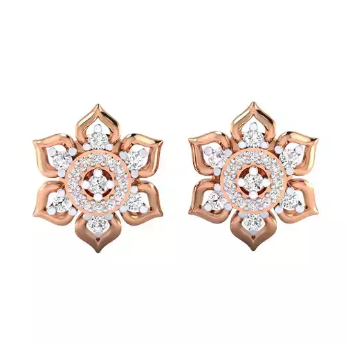 Women Stud Earrings STL JCD OBJ FBX Renders Details