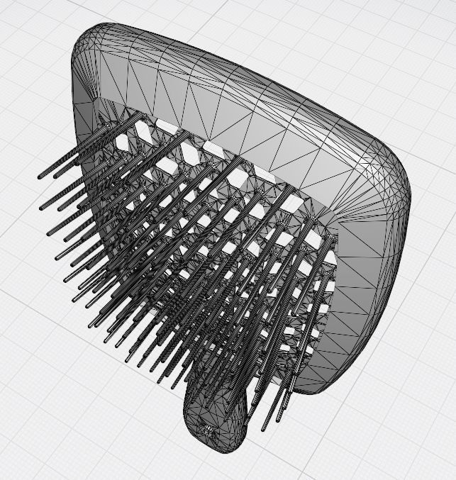 Hollow hair comb bronze with yellow insert 3D print model_5
