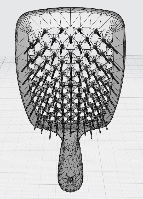 Hollow hair comb bronze with yellow insert 3D print model_6