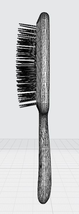 Hollow hair comb bronze with yellow insert 3D print model_14