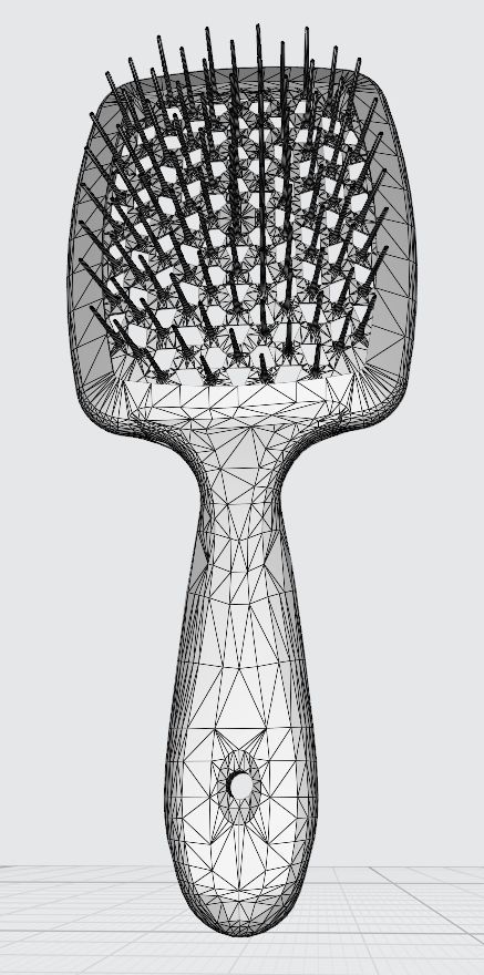 Hollow hair comb bronze with yellow insert 3D print model_7