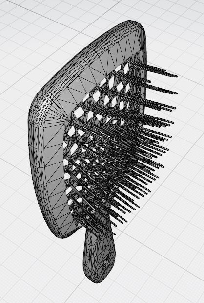 Hollow hair comb bronze with yellow insert 3D print model_11