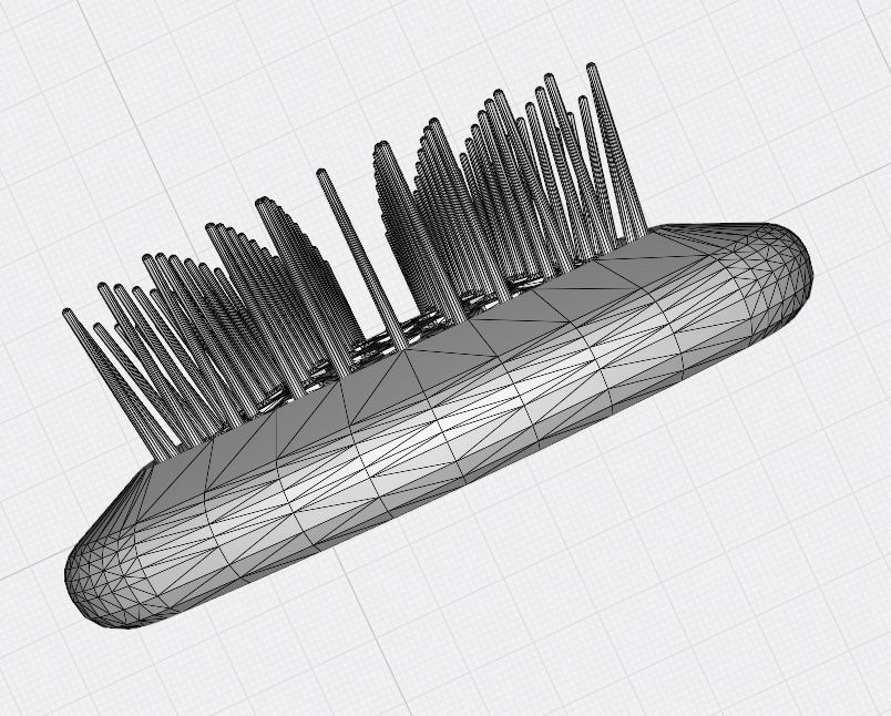 Hollow hair comb bronze with yellow insert 3D print model_10