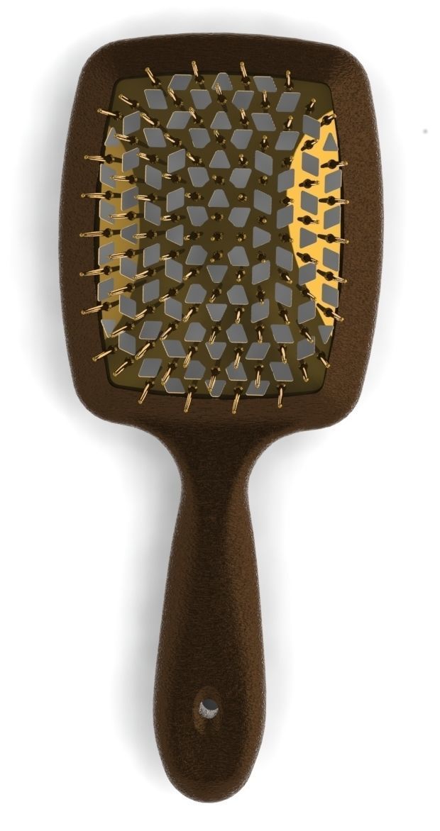 Hollow hair comb bronze with yellow insert 3D print model_17