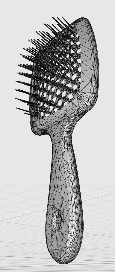 Hollow hair comb bronze with yellow insert 3D print model_8