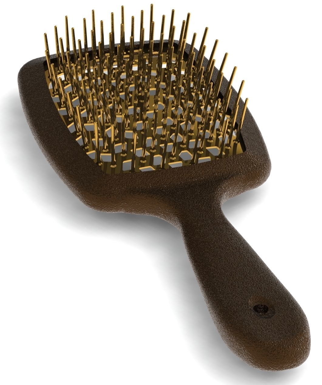 Hollow hair comb bronze with yellow insert 3D print model_2