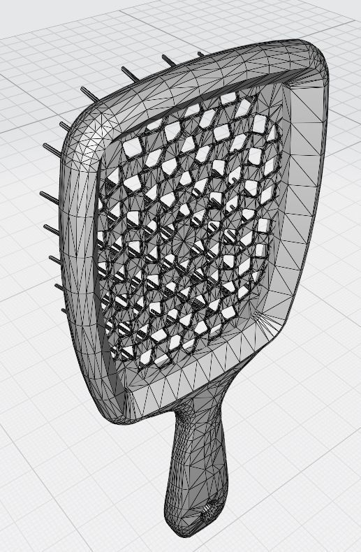 Hollow hair comb bronze with yellow insert 3D print model_9